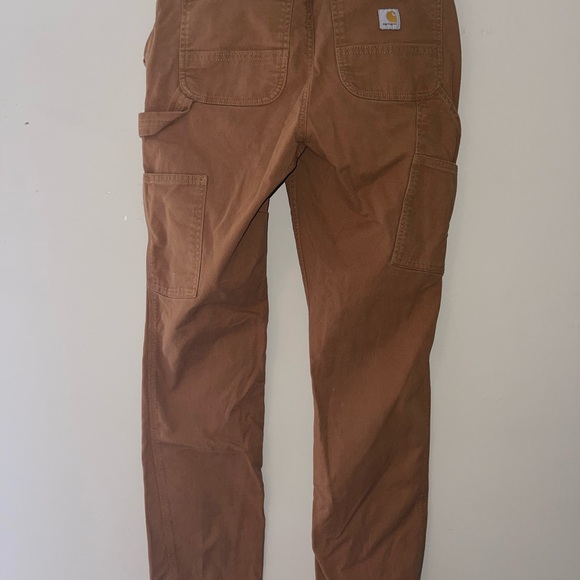 Carhartt Relaxed Fit Women's Tan Work Pants - Picture 4 of 5